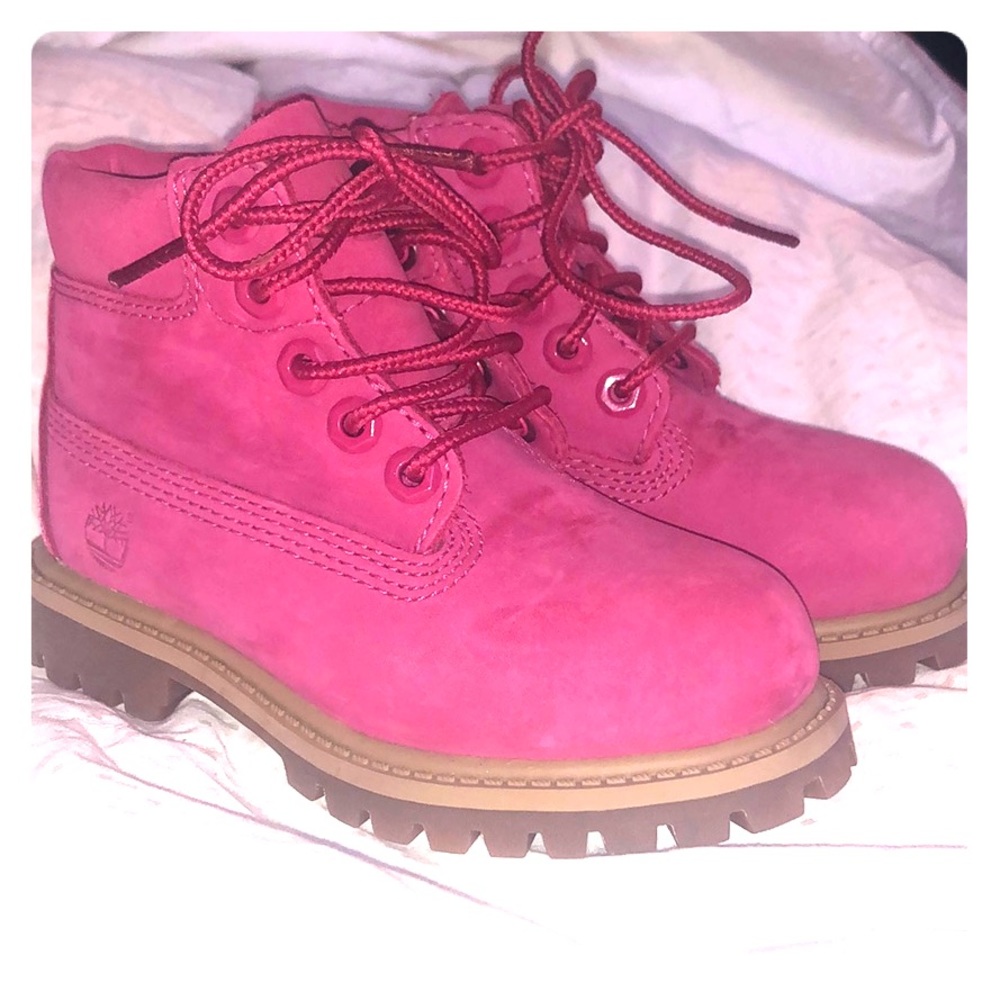 Toddler pink timberland boots